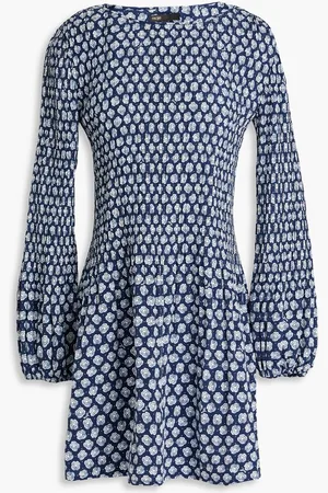 Maje Printed twill mini dress - Blue