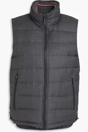Thom Browne Quilted wool-twill down vest - Gray