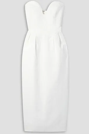 Mara Hoffman Isla strapless TENCEL™ Lyocell and linen-blend midi dress