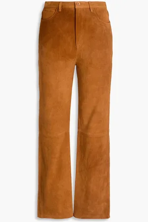 Claudie Pierlot Suede straight-leg pants - Brown