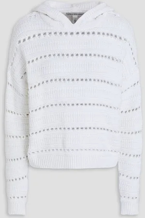 AUTUMN CASHMERE Pointelle-knit cotton hoodie