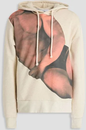 J.W.Anderson Printed French cotton-blend terry hoodie - White
