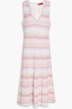 Missoni Crochet-knit midi dress - Pink