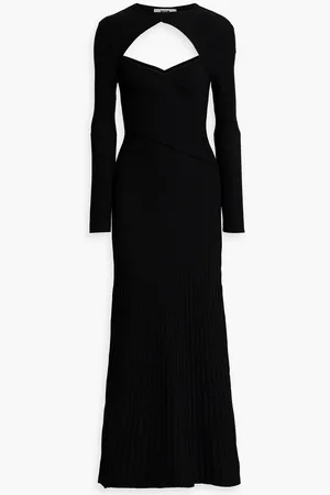 Msgm Cutout ribbed-knit maxi dress