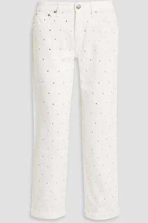 RAG&BONE Dre crystal-embellished boyfriend jeans - White