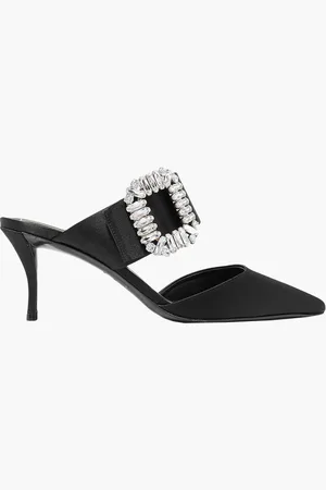 Roger Vivier Crystal-embellished satin mules