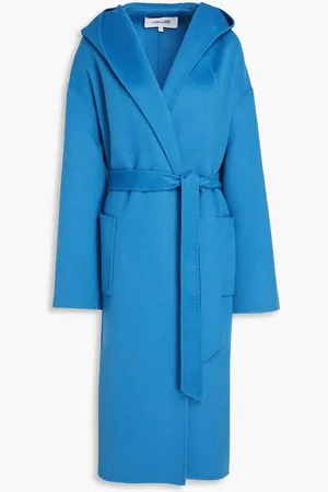 Diane von Furstenberg Eunice wool-felt hooded coat - Blue