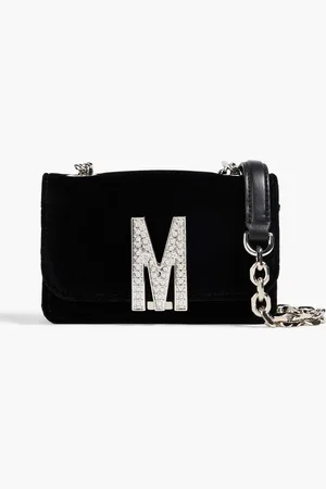 Moschino Embellished velvet cross-body bag
