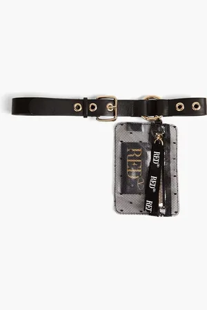 RED(V) Appliquéd leather belt