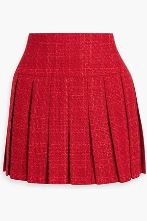 ALICE+OLIVIA Alice Olivia - Emilie pleated tweed mini skirt