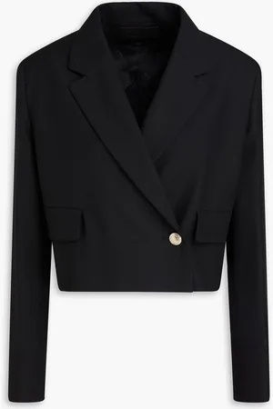 Maje Cropped double-breasted twill blazer