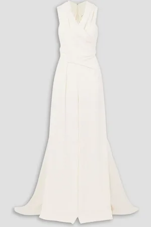 TALBOT RUNHOF Draped crepe jumpsuit - White