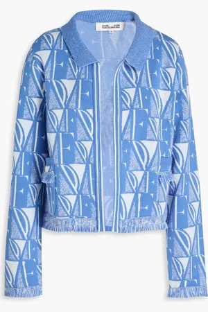 Diane von Furstenberg Morgaine jacquard-knit cardigan - Blue