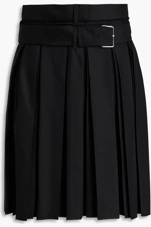 Peter Do Pleated wool-twill skirt
