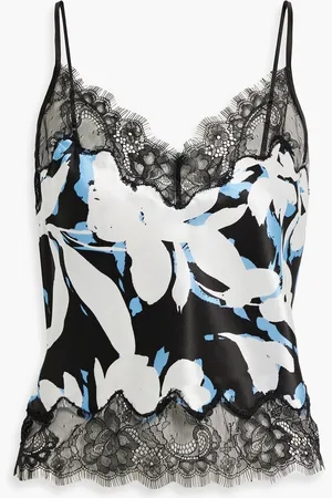 Nicholas Lace-trimmed printed satin camisole
