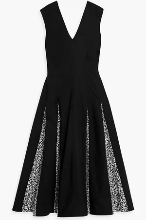 Derek Lam Ella pleated printed cotton-poplin midi dress