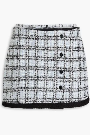 Maje Belted tweed mini skirt - Blue
