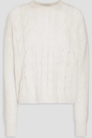 AUTUMN CASHMERE Cable-knit cashmere sweater - White