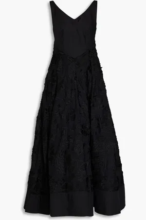 HUISHAN ZHANG Marianela cutout embroidered cotton midi dress
