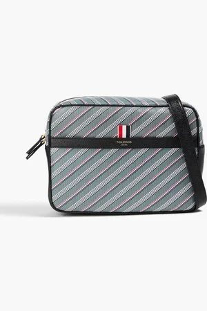 Thom Browne Striped coated canvas shoulder bag