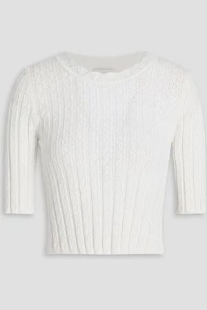 Loulou Studio Culli cropped pointelle-knit top - White