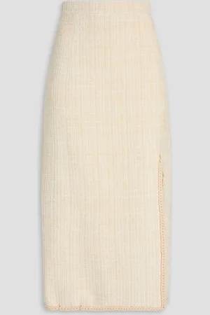 HUISHAN ZHANG Tweed midi skirt - White