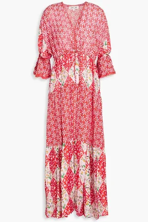 Diane von Furstenberg Boris floral-print cotton and silk-blend voile midi dress - Red