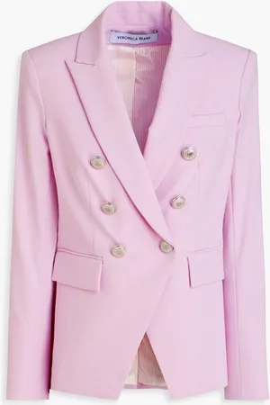 VERONICA BEARD Miller double-breasted crepe blazer - Purple