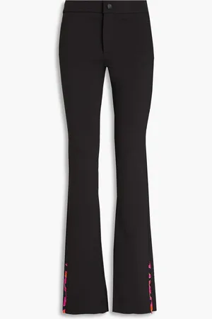 Puccini Printed silk-trimmed crepe flared pants