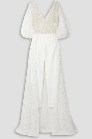 Rime Arodaky Stella embellished embroidered tulle and crepe jumpsuit