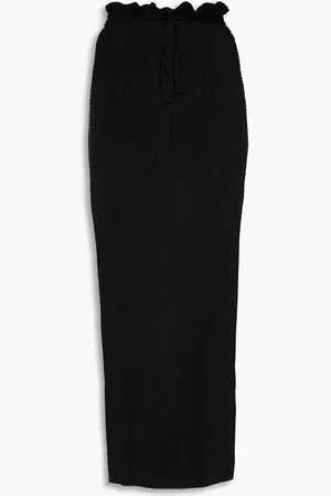 Totême Ribbed wool and silk-blend maxi skirt