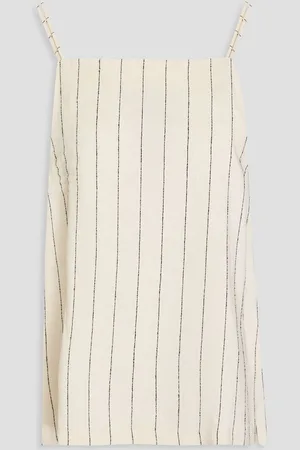 Loulou Studio Esos striped twill top - White