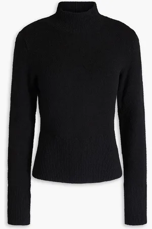 Proenza Schouler Claude open-back bouclé-knit turtleneck sweater