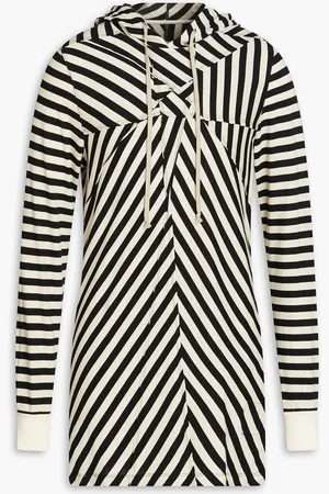 Rick Owens Striped cotton-jersey hoodie