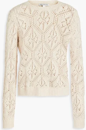 AUTUMN CASHMERE Pointelle-knit cotton sweater - Neutral
