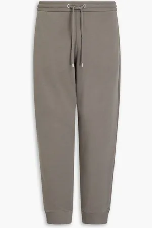 Giorgio Armani Cotton-blend fleece sweatpants - Neutral
