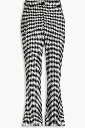 VERONICA BEARD Arte cropped houndstooth tweed bootcut pants