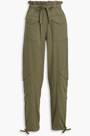 Ganni Satin cargo pants - Green