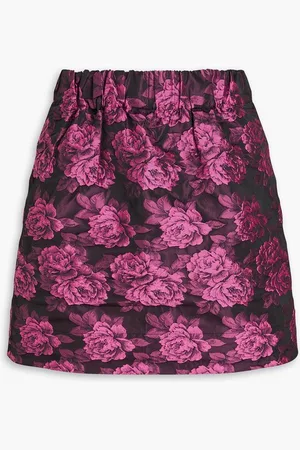 Ganni Floral-jacquard mini skirt