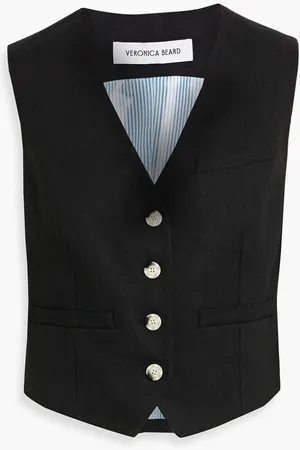 VERONICA BEARD Bennett linen-blend twill vest