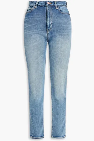 Ganni Faded high-rise slim-leg jeans - Blue
