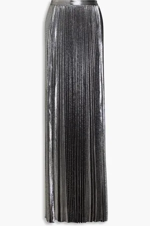 Retrofete Pleated lamé maxi skirt - Metallic