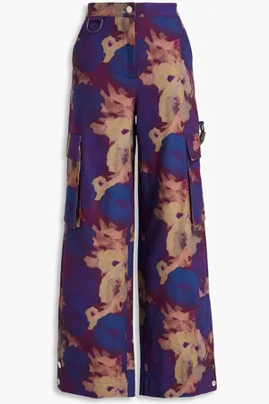 REMAIN Birger Christensen Printed cotton-canvas cargo pants - Purple