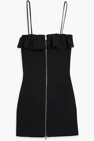 Ganni Ruffled woven mini dress