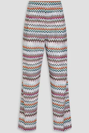 Missoni Pleated crochet-knit cotton-blend trousers