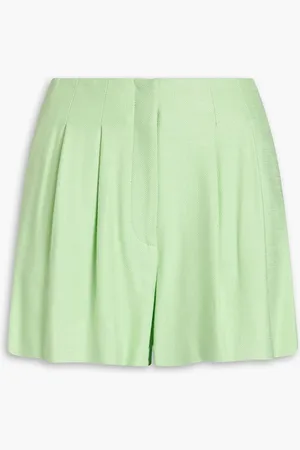VERONICA BEARD Gables pleated twill shorts - Green