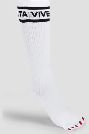 VIVETTA Embroidered cotton-jersey socks