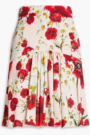 Dolce & Gabbana Floral-print silk-blend mini skirt - Pink