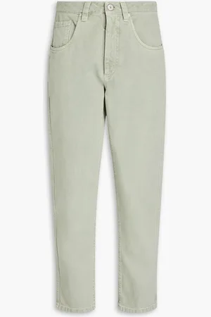 Brunello Cucinelli High-rise tapered jeans - Green
