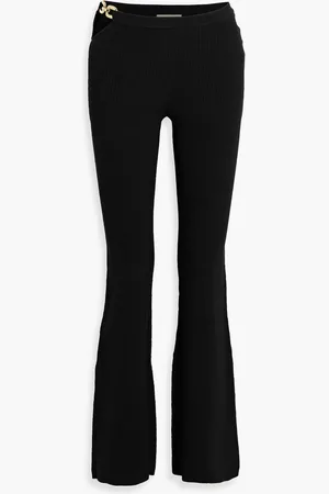 Nicholas Chain-trimmed ribbed-knit flared pants